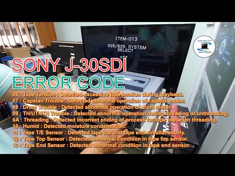 Sony J-30 SDI Compact Universal Player:  Error Message - Error Code.