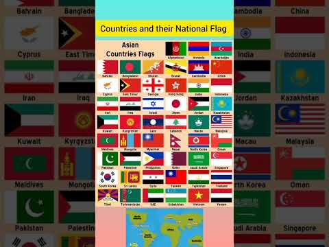 Asian Country &amp; national flags।#world #maps #shortfeed #english #education #ytshorts #shorts #gk