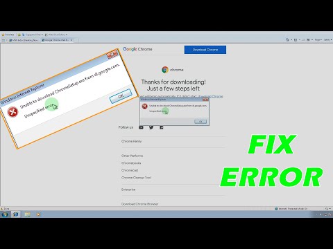 Unable to Download Chrome Setup .exe  | Unspecified error from Internet Explorer