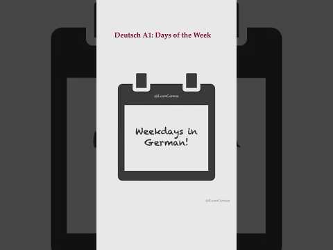 Days of the week in German | Basic German Words for Beginners
