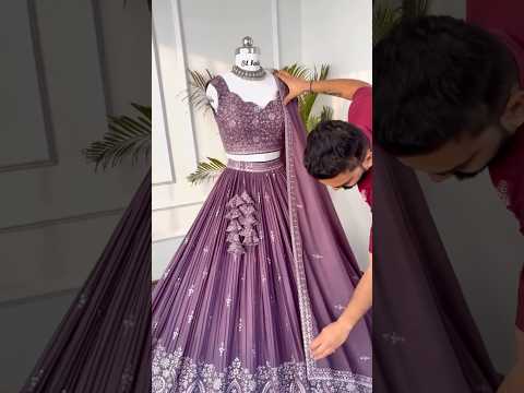 Rosy Purple color Embroidery &amp; Sequence work Designer Lehenga choli for Wedding Function