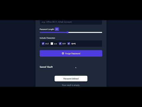 Secure Password Vault / (branded in the interface as Password Forge Vault)