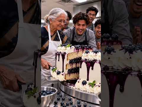 Dadi’s Giant Blueberry Cake 🫐🎂｜Dadi = Grandma! #shorts
