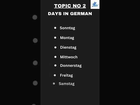 Days Of The Week In German | #german#language#learngermanonline