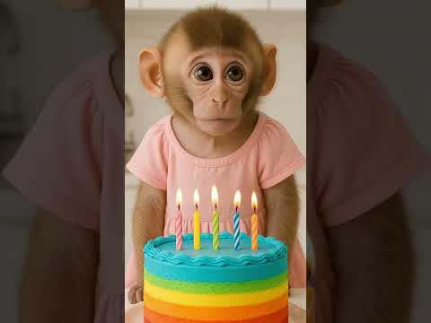 Monkey Won’t Share Birthday Cake 😂🎂🐒 | Funny Shorts