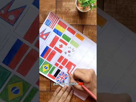 all countries flag drawing series part 18 | CHINA | #shorts #flag #china